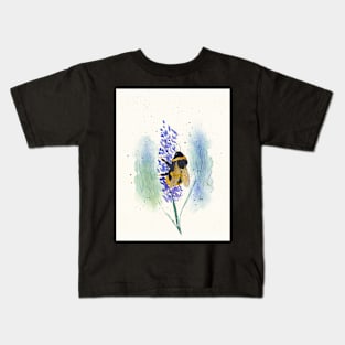 Bumblebee on Purple Flower Kids T-Shirt